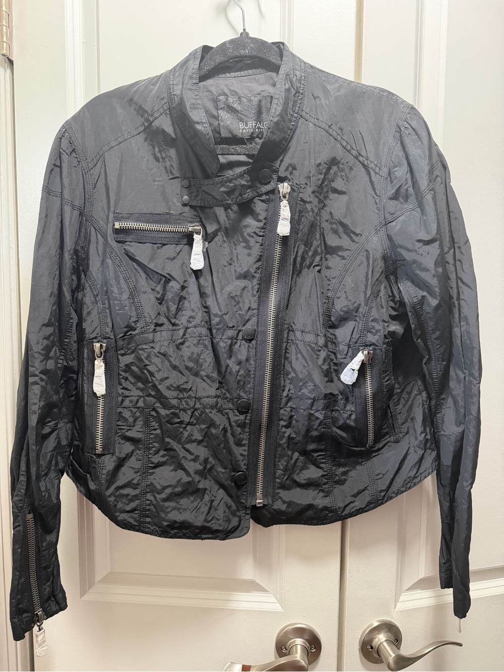 Buffalo David Bitton Black Women's Zip-Front Bomber Jacket